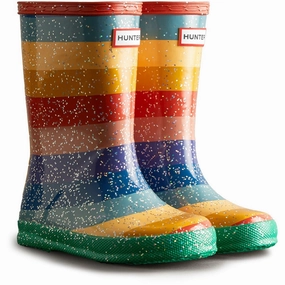 Hunter Original First Classic Rainbow Giant Glitter Boot Kids Tennis Shoes,Toddler Athletic Shoes,Youth Casual Shoes