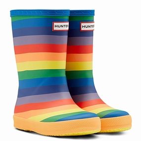 Hunter Original First Classic Rainbow Print Wellington Boots Kids Athletic Shoes,Toddler Sports Shoes,Youth Casual Shoes