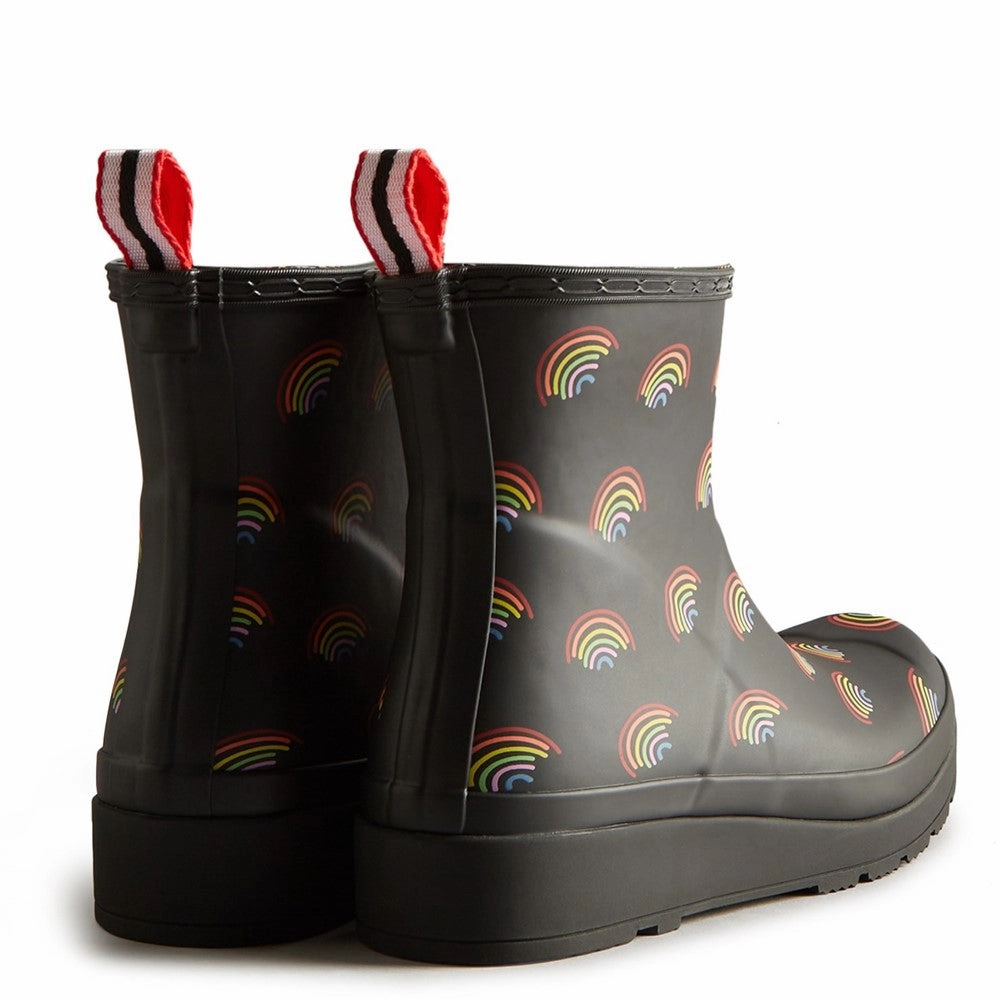 Hunter Play Short Mini Rainbow Print Boot Women's Sneakers Casual Walking Shoes