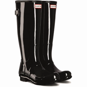 Hunter Tall Back Adjustable Gloss Wellington Boots Lightweight Running Shoes,Slip On Athletic Shoes,Breathable Workout Shoes