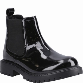 Hush Puppies Ariella Chelsea Patent Junior School Shoes Kids Tennis Shoes,Toddler Athletic Shoes,Youth Casual Shoes