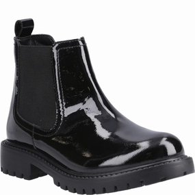 Hush Puppies Ariella Chelsea Patent Junior School Shoes Kids Tennis Shoes,Toddler Athletic Shoes,Youth Casual Shoes