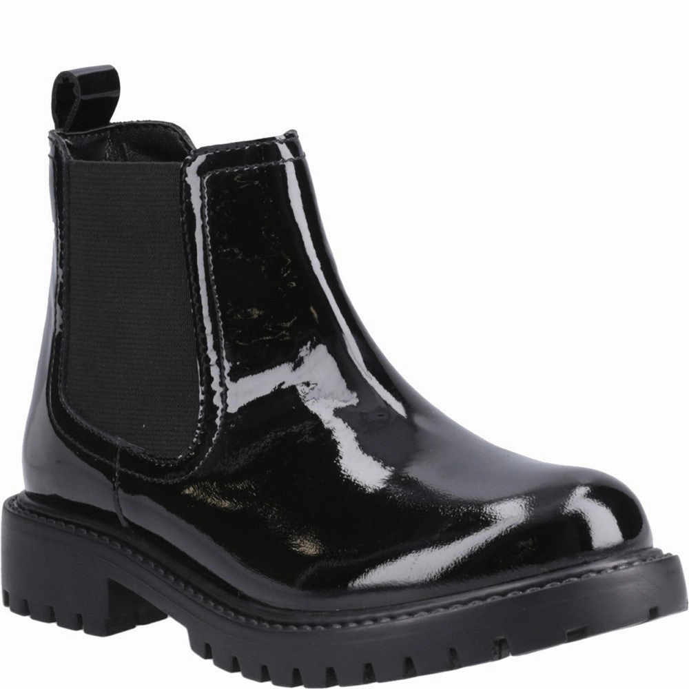 Hush Puppies Ariella Chelsea Patent Junior School Shoes Kids Tennis Shoes,Toddler Athletic Shoes,Youth Casual Shoes