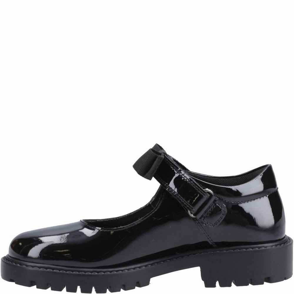 Hush Puppies Astrid Bow Patent Junior School Shoes Girls Sneakers Girls Running Shoes