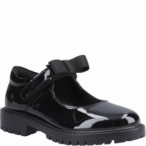 Hush Puppies Astrid Bow Patent Junior School Shoes Kids Tennis Shoes,Toddler Athletic Shoes,Youth Casual Shoes