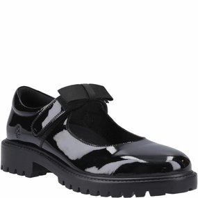 Hush Puppies Astrid Bow Patent Senior School Shoes Kids Tennis Shoes,Toddler Athletic Shoes,Youth Casual Shoes