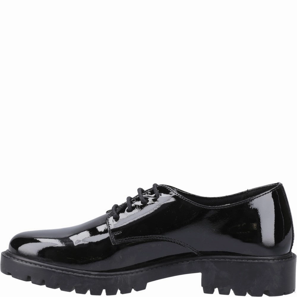 Hush Puppies Aubrey Lace Up Patent Junior School Shoes Girls Sneakers Girls Running Shoes