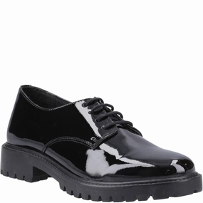 Hush Puppies Aubrey Lace Up Patent Senior School Shoes Kids Tennis Shoes,Toddler Athletic Shoes,Youth Casual Shoes