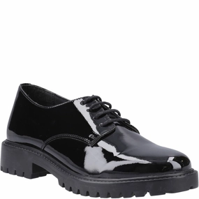 Hush Puppies Aubrey Lace Up Patent Senior School Shoes Kids Tennis Shoes,Toddler Athletic Shoes,Youth Casual Shoes