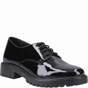 Hush Puppies Aubrey Lace Up Patent XL Senior School Shoes Kids Tennis Shoes,Toddler Athletic Shoes,Youth Casual Shoes