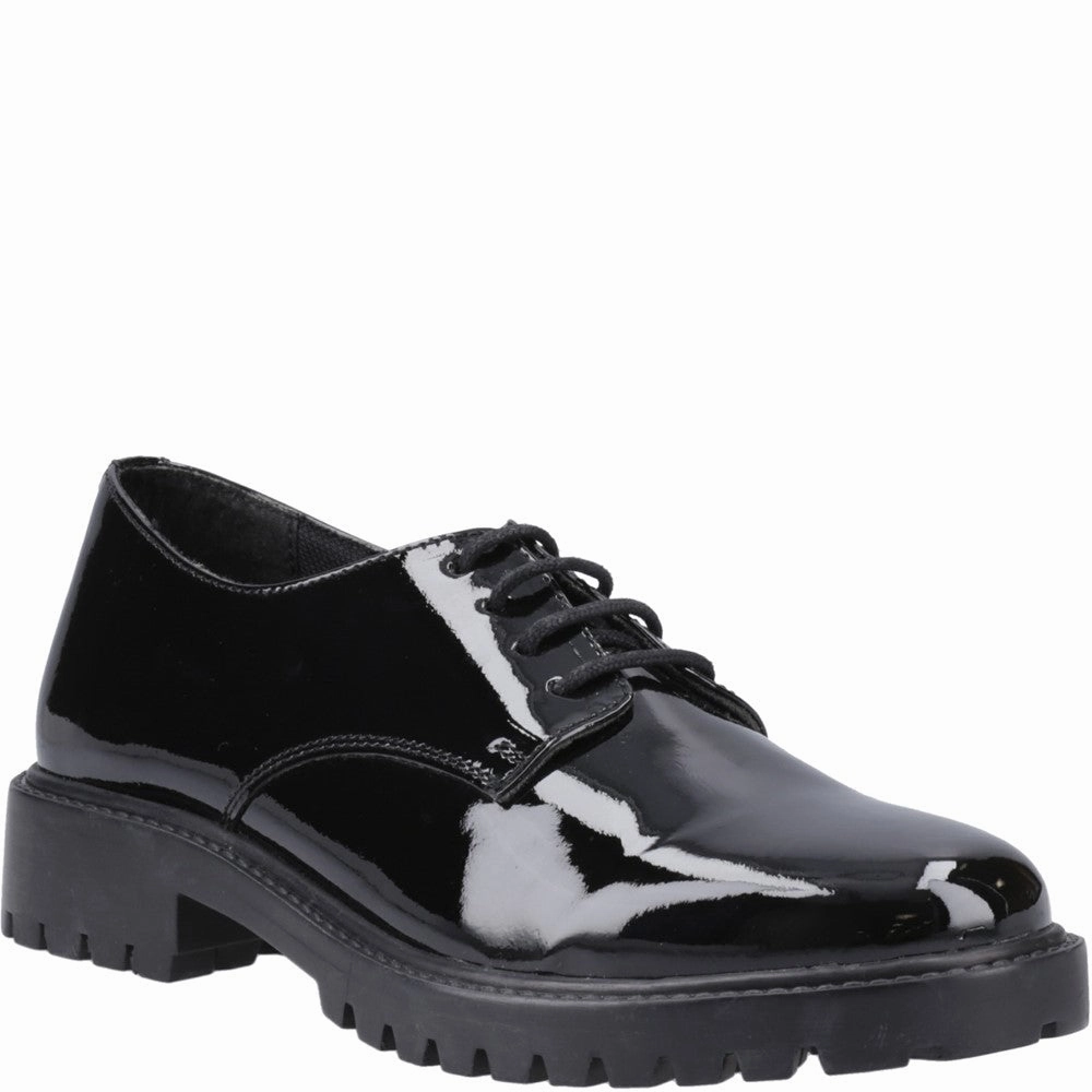 Hush Puppies Aubrey Lace Up Patent XL Senior School Shoes Kids Tennis Shoes,Toddler Athletic Shoes,Youth Casual Shoes