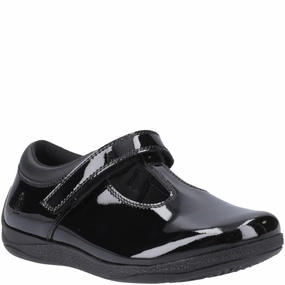 Hush Puppies Caitlin T-Bar Patent Junior School Shoes Kids Tennis Shoes,Toddler Athletic Shoes,Youth Casual Shoes