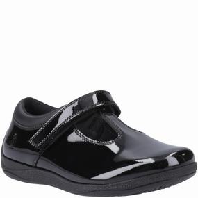 Hush Puppies Caitlin T-Bar Patent Junior School Shoes Kids Tennis Shoes,Toddler Athletic Shoes,Youth Casual Shoes