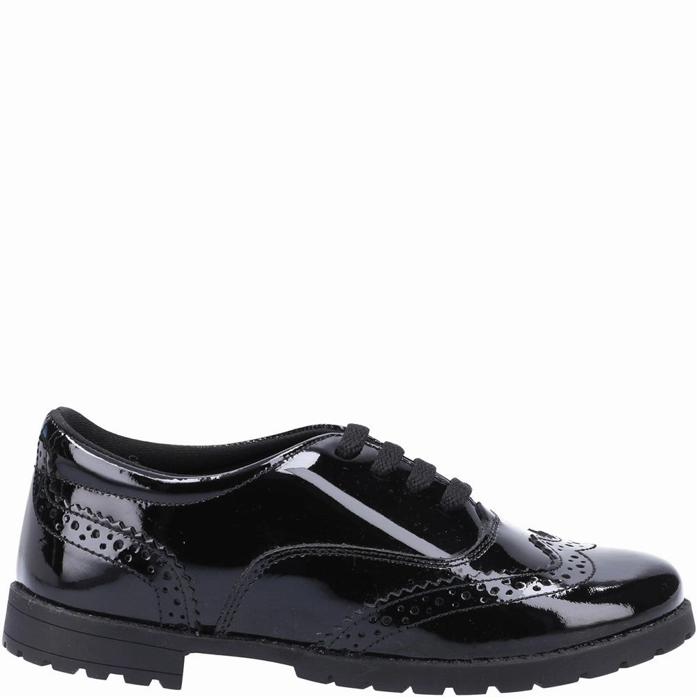 Hush Puppies Eadie Junior Patent School Shoes Girls Sneakers Girls Running Shoes