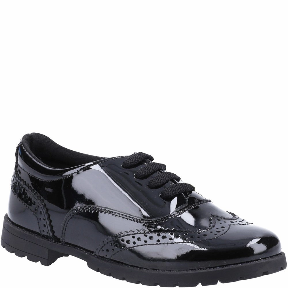 Hush Puppies Eadie Junior Patent School Shoes Kids Tennis Shoes,Toddler Athletic Shoes,Youth Casual Shoes