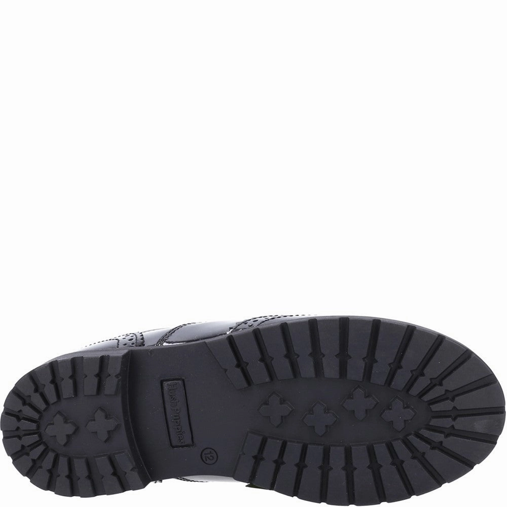 Hush Puppies Eadie Junior Patent School Shoes Girls Sneakers Girls Running Shoes