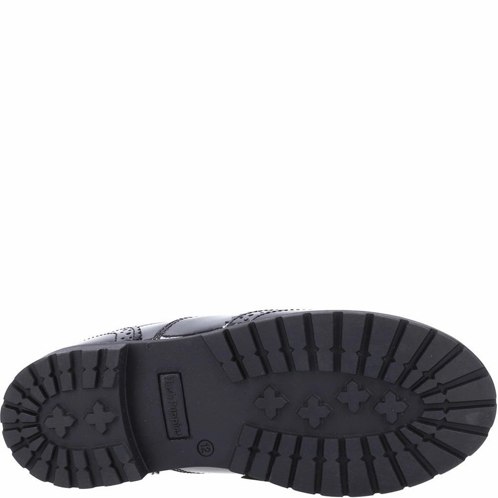 Hush Puppies Eadie Junior Patent School Shoes Girls Sneakers Girls Running Shoes
