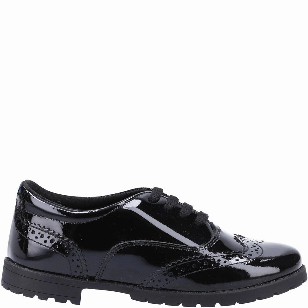 Hush Puppies Eadie Junior Patent School Shoes Girls Sneakers Girls Running Shoes