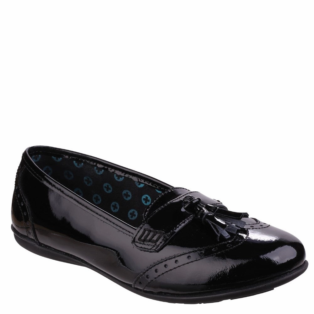 Hush Puppies Esme Junior Patent School Shoes Kids Tennis Shoes,Toddler Athletic Shoes,Youth Casual Shoes