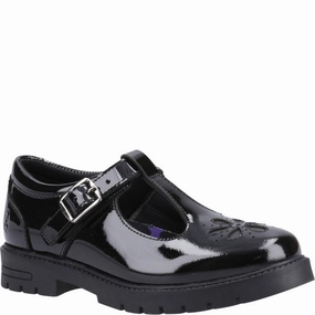 Hush Puppies Fiona Patent Junior School Shoes Kids Tennis Shoes,Toddler Athletic Shoes,Youth Casual Shoes