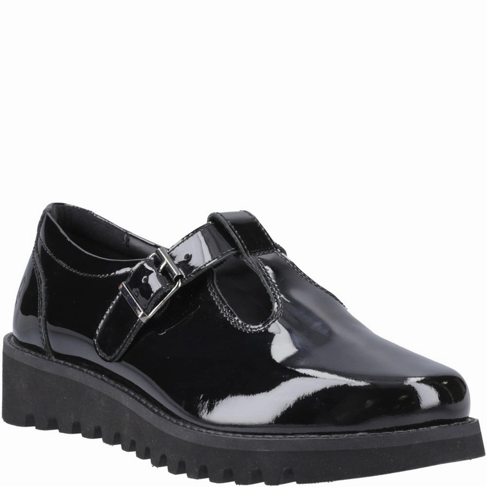 Hush Puppies Florrie T-Bar Patent Senior School Shoes Kids Tennis Shoes,Toddler Athletic Shoes,Youth Casual Shoes