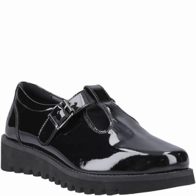 Hush Puppies Florrie T-Bar Patent Senior School Shoes Kids Tennis Shoes,Toddler Athletic Shoes,Youth Casual Shoes