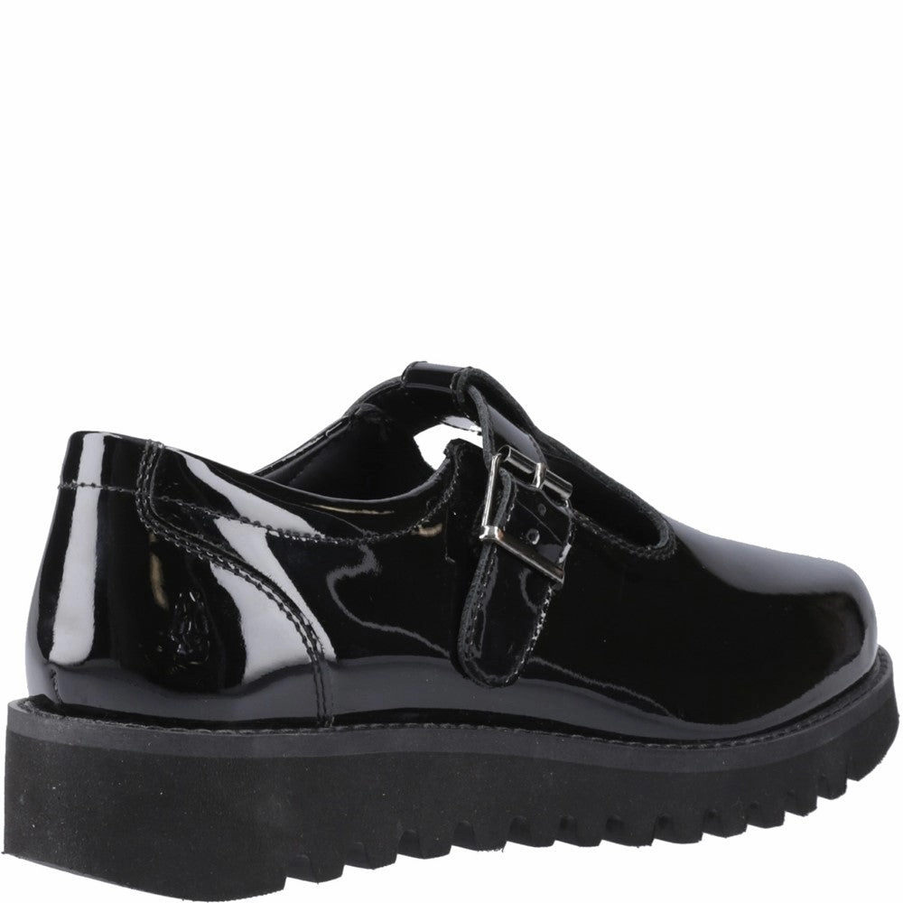 Hush Puppies Florrie T-Bar Patent Senior School Shoes Girls Sneakers Girls Running Shoes