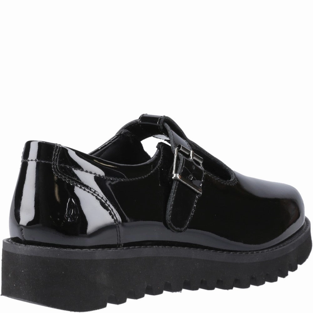 Hush Puppies Florrie T-Bar Patent XL Senior School Shoes Girls Sneakers Girls Running Shoes