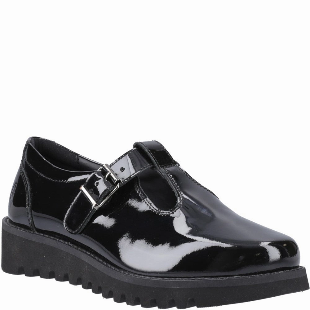 Hush Puppies Florrie T-Bar Patent XL Senior School Shoes Kids Tennis Shoes,Toddler Athletic Shoes,Youth Casual Shoes
