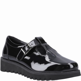 Hush Puppies Florrie T-Bar Patent XL Senior School Shoes Kids Tennis Shoes,Toddler Athletic Shoes,Youth Casual Shoes
