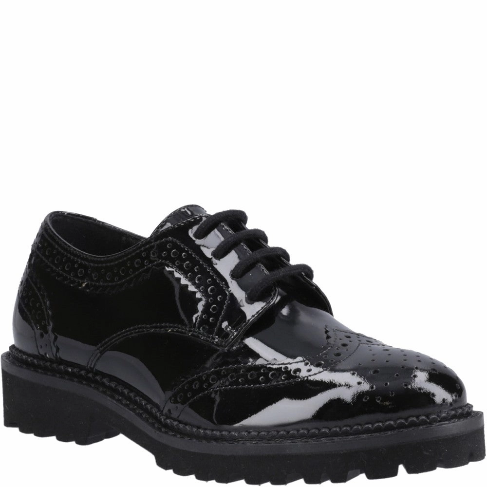 Hush Puppies Gabi Lace Up Patent Senior School Shoes Kids Tennis Shoes,Toddler Athletic Shoes,Youth Casual Shoes