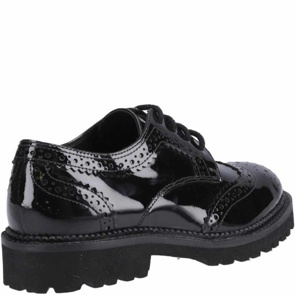 Hush Puppies Gabi Lace Up Patent Senior School Shoes Girls Sneakers Girls Running Shoes