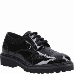 Hush Puppies Gabi Lace Up Patent XL Senior School Shoes Kids Tennis Shoes,Toddler Athletic Shoes,Youth Casual Shoes