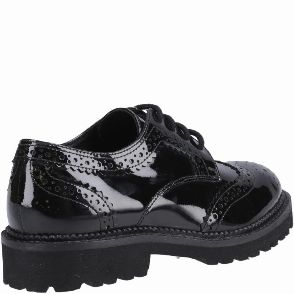 Hush Puppies Gabi Lace Up Patent XL Senior School Shoes Girls Sneakers Girls Running Shoes