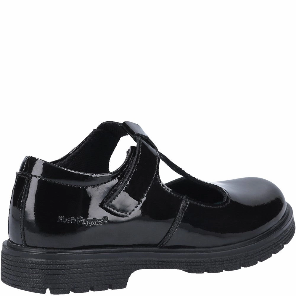 Hush Puppies Gracie Senior Patent School Shoes Girls Sneakers Girls Running Shoes