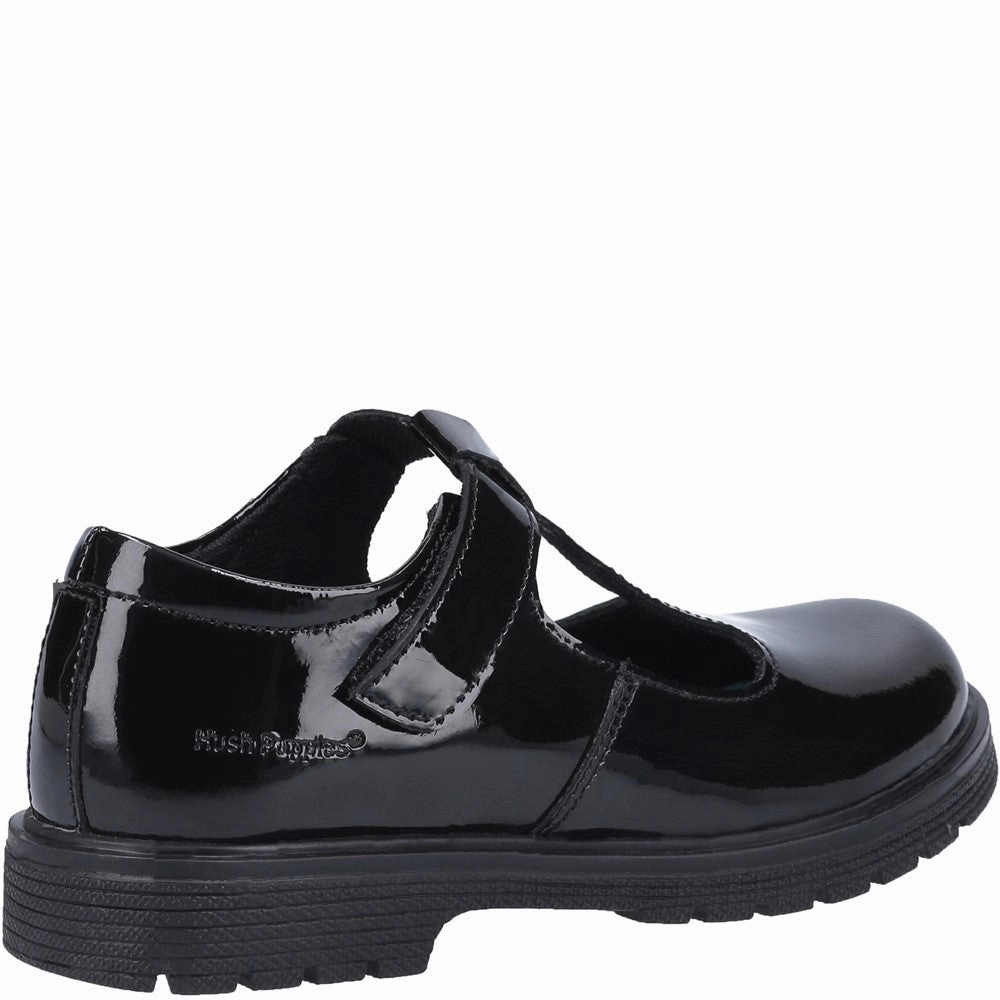Hush Puppies Gracie Senior Patent School Shoes Girls Sneakers Girls Running Shoes