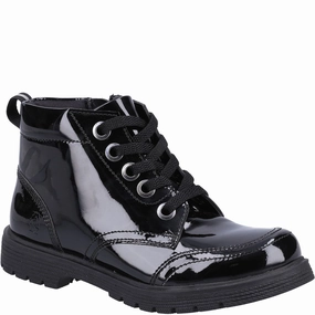 Hush Puppies Jolie Patent Junior School Boots Kids Tennis Shoes,Toddler Athletic Shoes,Youth Casual Shoes