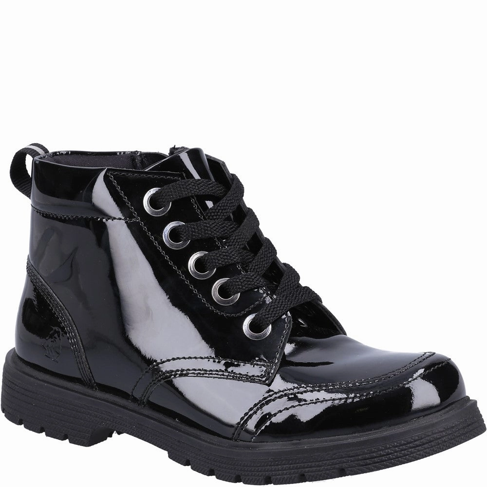 Hush Puppies Jolie Patent Senior School Boots Kids Tennis Shoes,Toddler Athletic Shoes,Youth Casual Shoes
