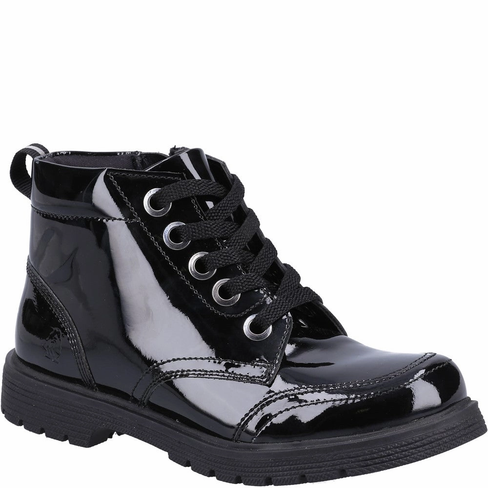 Hush Puppies Jolie Patent Senior School Boots Kids Tennis Shoes,Toddler Athletic Shoes,Youth Casual Shoes