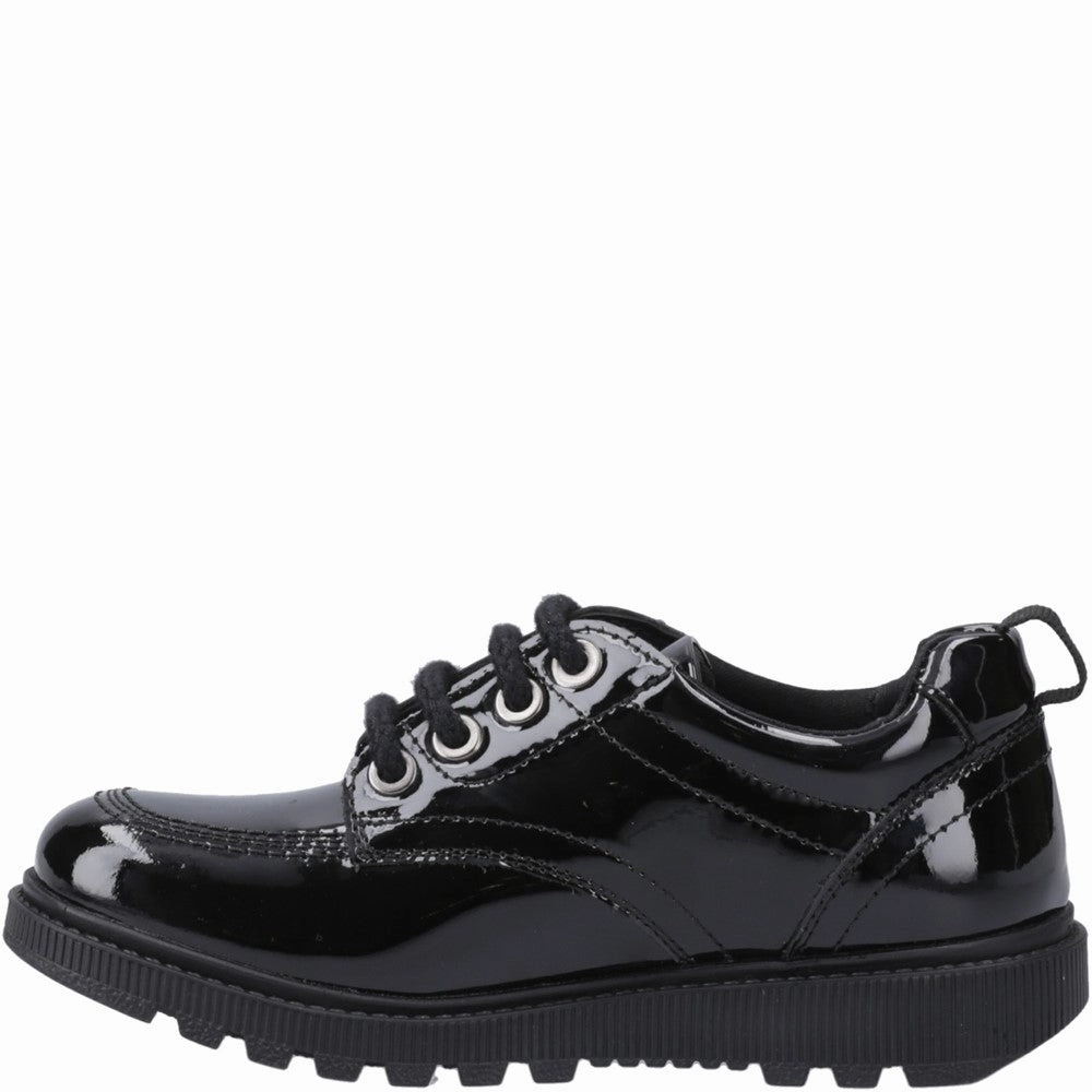Hush Puppies Keeley Lace Up Patent Junior School Shoes Girls Sneakers Girls Running Shoes