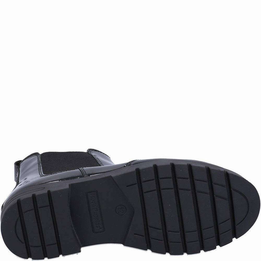 Hush Puppies Laura Patent Junior School Boots Girls Sneakers Girls Running Shoes