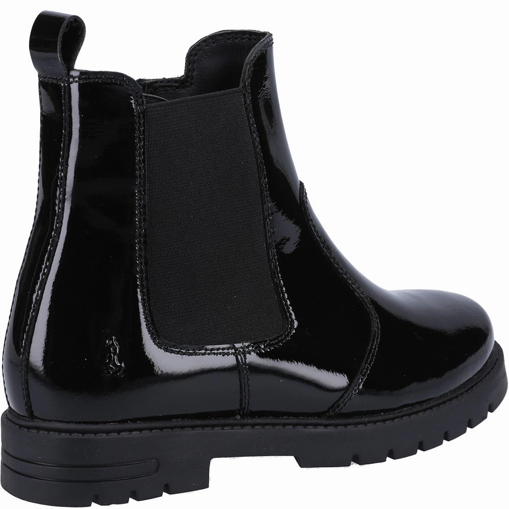 Hush Puppies Laura Patent Junior School Boots Girls Sneakers Girls Running Shoes