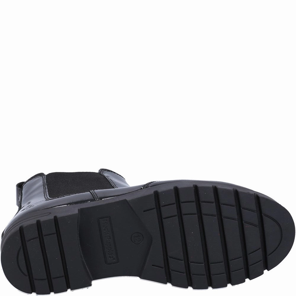 Hush Puppies Laura Patent Junior School Boots Girls Sneakers Girls Running Shoes