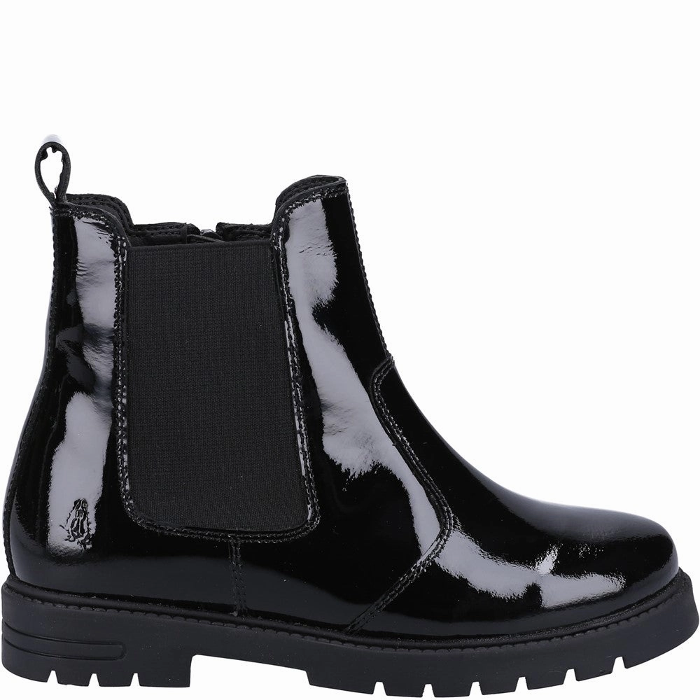 Hush Puppies Laura Patent Junior School Boots Girls Sneakers Girls Running Shoes