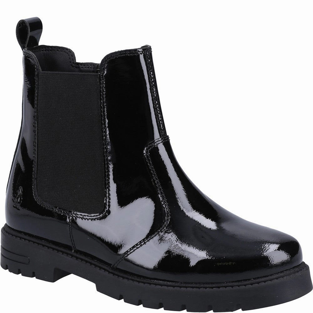 Hush Puppies Laura Patent Junior School Boots Kids Tennis Shoes,Toddler Athletic Shoes,Youth Casual Shoes
