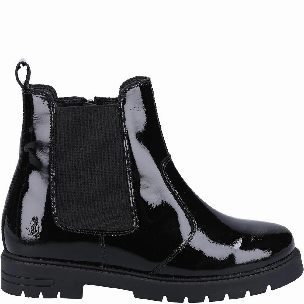 Hush Puppies Laura Patent Junior School Boots Girls Sneakers Girls Running Shoes