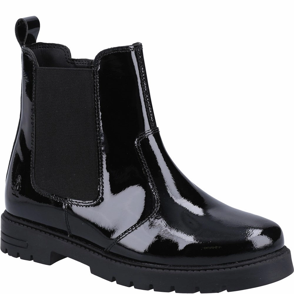 Hush Puppies Laura Patent Junior School Boots Kids Tennis Shoes,Toddler Athletic Shoes,Youth Casual Shoes