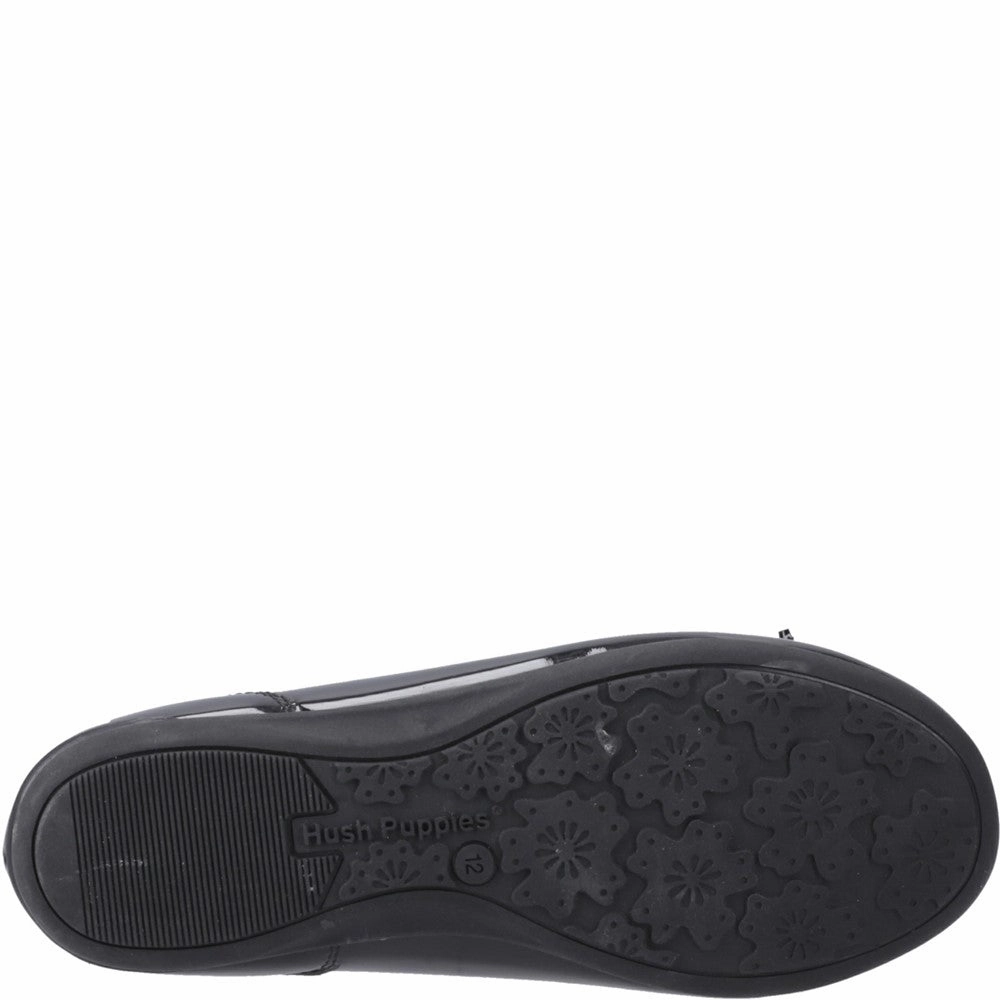 Hush Puppies Lillie Ballerina Patent Junior School Shoes Girls Sneakers Girls Running Shoes