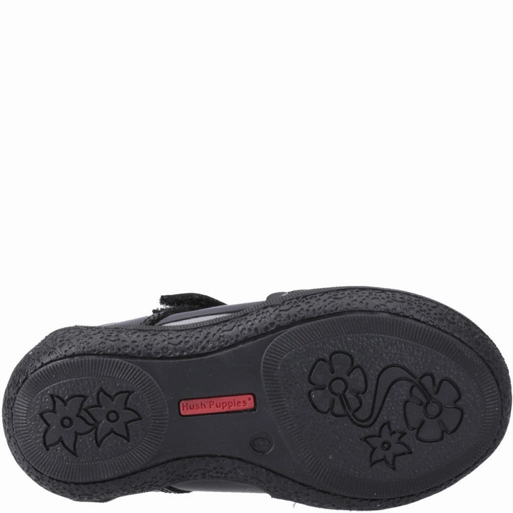 Hush Puppies Rae T-Bar Patent Infant School Shoes Girls Sneakers Girls Running Shoes