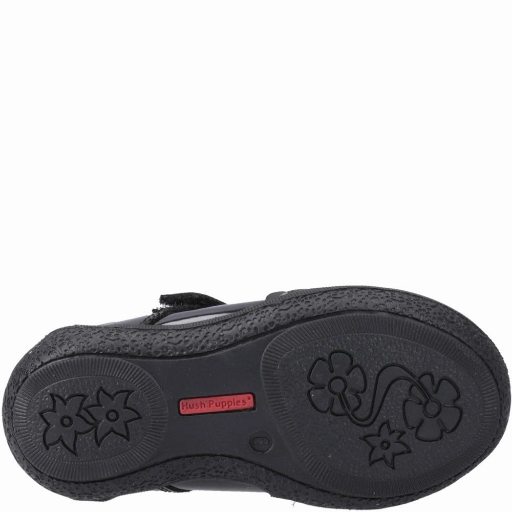Hush Puppies Rae T-Bar Patent Infant School Shoes Girls Sneakers Girls Running Shoes